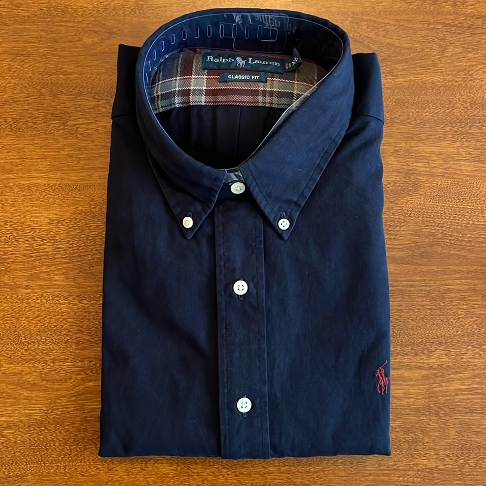 Ralph Lauren Classic Fit long sleeve button dress shirt, size XL